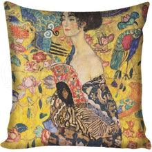 Load image into Gallery viewer, Gustav Klimt Painting Pillowcase Square Pillow Cover Cushion Cover Custom Gift 45x45cm