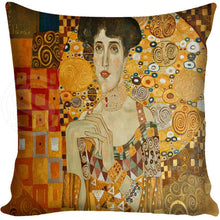 Load image into Gallery viewer, Gustav Klimt Painting Pillowcase Square Pillow Cover Cushion Cover Custom Gift 45x45cm