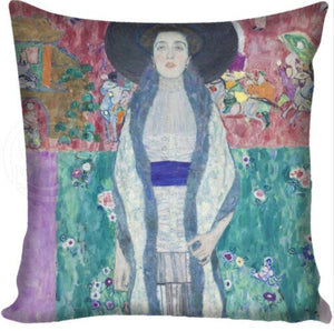 Gustav Klimt Painting Pillowcase Square Pillow Cover Cushion Cover Custom Gift 45x45cm