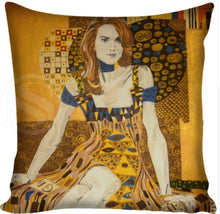 Load image into Gallery viewer, Gustav Klimt Painting Pillowcase Square Pillow Cover Cushion Cover Custom Gift 45x45cm