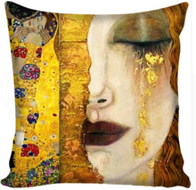 Load image into Gallery viewer, Gustav Klimt Painting Pillowcase Square Pillow Cover Cushion Cover Custom Gift 45x45cm