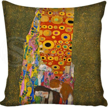 Load image into Gallery viewer, Gustav Klimt Painting Pillowcase Square Pillow Cover Cushion Cover Custom Gift 45x45cm