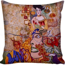 Load image into Gallery viewer, Gustav Klimt Painting Pillowcase Square Pillow Cover Cushion Cover Custom Gift 45x45cm