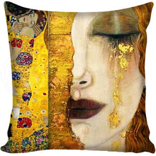 Load image into Gallery viewer, Gustav Klimt Painting Pillowcase Square Pillow Cover Cushion Cover Custom Gift 45x45cm