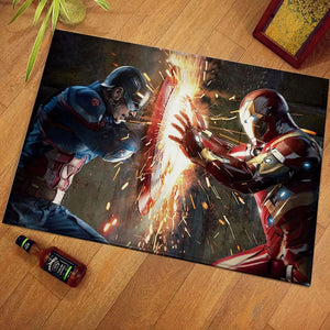 1pcs 40x60cm Marvel The Avengers Plush Carpet Iron Man Captain America Batman Rug Cotton Christmas Gift for Kids Drop Shipping