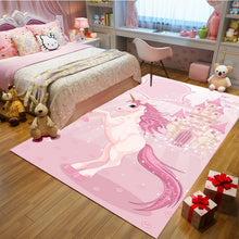 Load image into Gallery viewer, The princess pink carpet antiskid crawl cartoon kids room rugs and carpet  unicorn decoration bedroom area rug Cute tapete