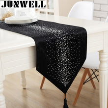 Load image into Gallery viewer, Junwell Fashion Modern Table Runner Ironing Diamond 2 Layers Runner Table Cloth With Tassels Cutwork Embroidered Table Runner