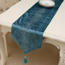Load image into Gallery viewer, Junwell Fashion Modern Table Runner Ironing Diamond 2 Layers Runner Table Cloth With Tassels Cutwork Embroidered Table Runner