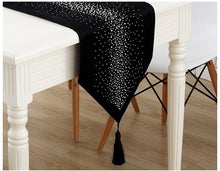 Load image into Gallery viewer, Junwell Fashion Modern Table Runner Ironing Diamond 2 Layers Runner Table Cloth With Tassels Cutwork Embroidered Table Runner