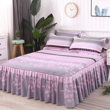 Load image into Gallery viewer, 3pcs Floral Fitted Sheet Cover Graceful Bedspread Lace Fitted Sheet Bedroom Bed Cover Skirt Wedding Housewarming Gift