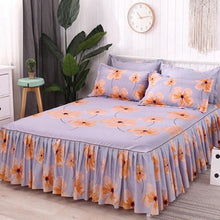 Load image into Gallery viewer, 3pcs Floral Fitted Sheet Cover Graceful Bedspread Lace Fitted Sheet Bedroom Bed Cover Skirt Wedding Housewarming Gift