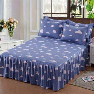 3pcs Floral Fitted Sheet Cover Graceful Bedspread Lace Fitted Sheet Bedroom Bed Cover Skirt Wedding Housewarming Gift